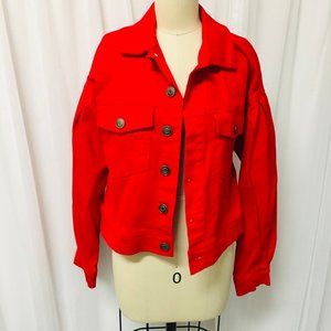 Bold Red Jean Jacket